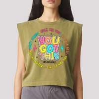 Test Day Rock The Test Teacher Testing Day You Got This Garment-Dyed Women's Muscle Tee