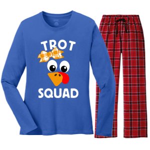 Thanksgiving Day Running Turkey Trot Squad Gift Women's Long Sleeve Flannel Pajama Set 