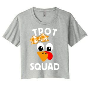 Thanksgiving Day Running Turkey Trot Squad Gift Women's Crop Top Tee