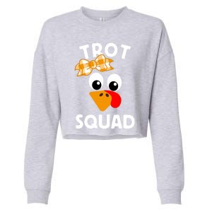 Thanksgiving Day Running Turkey Trot Squad Gift Cropped Pullover Crew