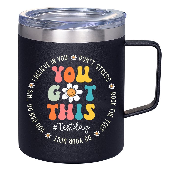 Test Day Rock The Test Teacher Testing Day You Got This 12oz Stainless Steel Coffee Mug