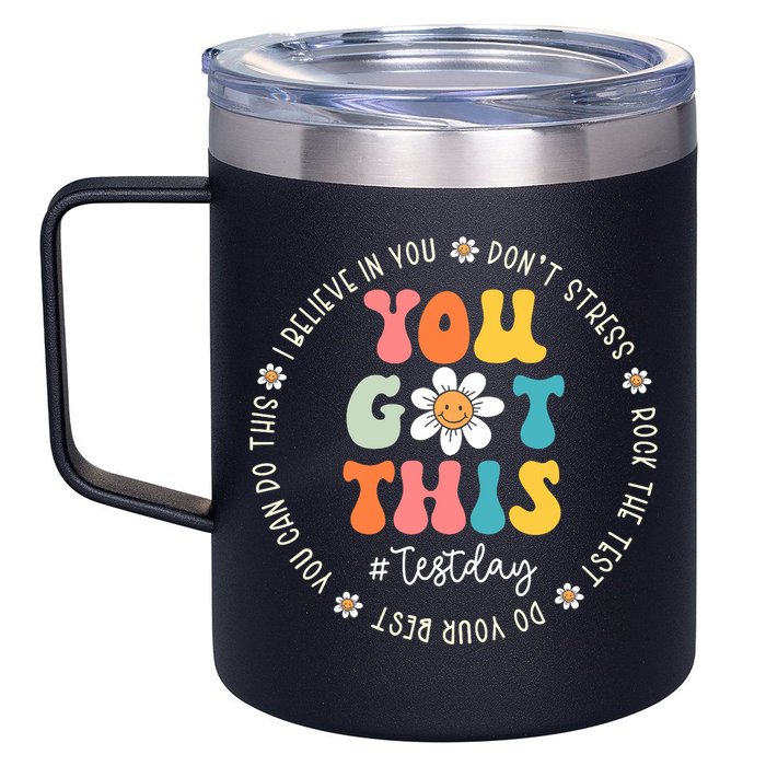 Test Day Rock The Test Teacher Testing Day You Got This 12oz Stainless Steel Coffee Mug