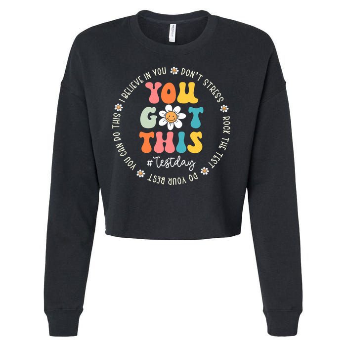 Test Day Rock The Test Teacher Testing Day You Got This Cropped Pullover Crew