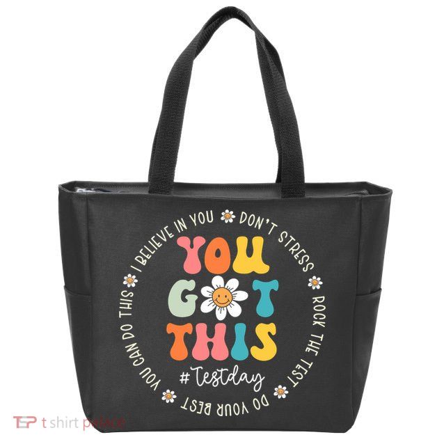 Test Day Rock The Test Teacher Testing Day You Got This Zip Tote Bag