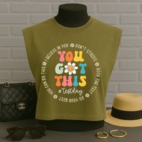 Test Day Rock The Test Teacher Testing Day You Got This Garment-Dyed Women's Muscle Tee