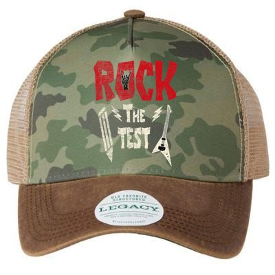 Test Day Rock The Funny Rock Teacher Student Testing Exam Legacy Tie Dye Trucker Hat