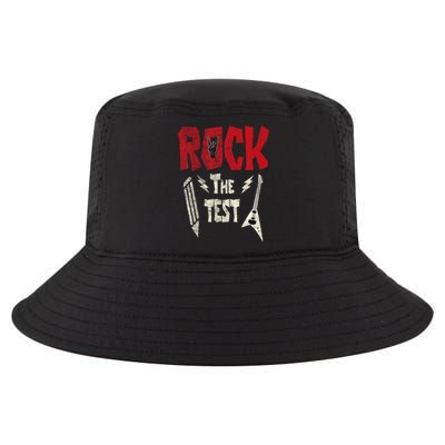 Test Day Rock The Funny Rock Teacher Student Testing Exam Cool Comfort Performance Bucket Hat