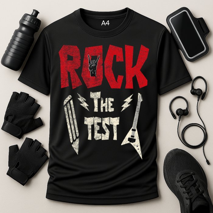 Test Day Rock The Funny Rock Teacher Student Testing Exam Performance Shirt