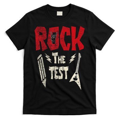 Test Day Rock The Funny Rock Teacher Student Testing Exam T-Shirt