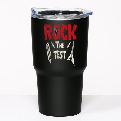 Test Day Rock The Funny Rock Teacher Student Testing Exam Tumbler