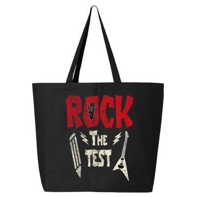 Test Day Rock The Funny Rock Teacher Student Testing Exam 25L Jumbo Tote
