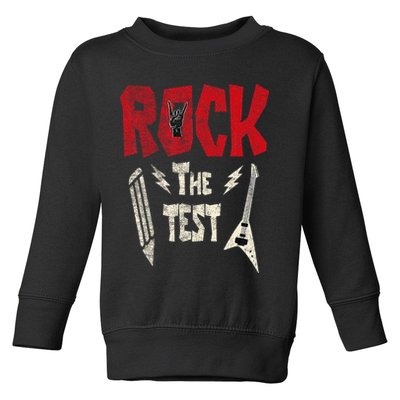 Test Day Rock The Funny Rock Teacher Student Testing Exam Toddler Sweatshirt
