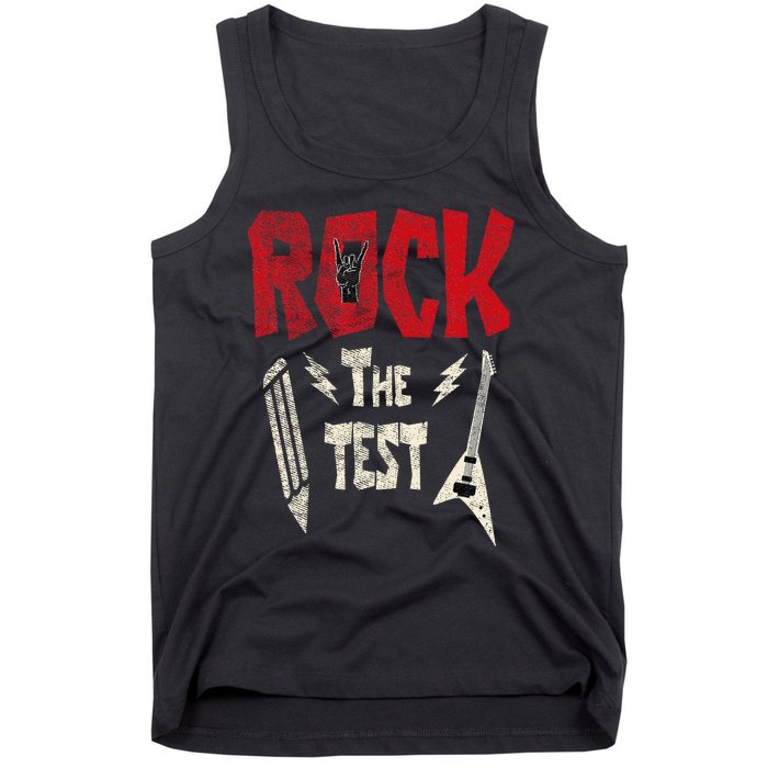 Test Day Rock The Funny Rock Teacher Student Testing Exam Tank Top