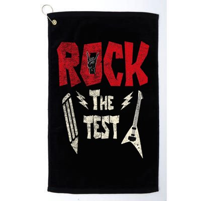 Test Day Rock The Funny Rock Teacher Student Testing Exam Golf Towel