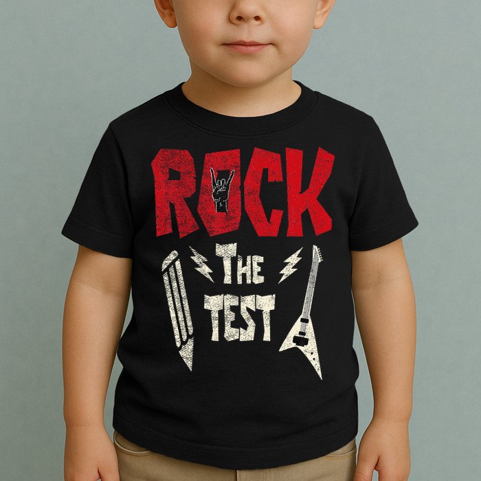 Test Day Rock The Funny Rock Teacher Student Testing Exam Toddler T-Shirt