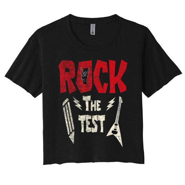 Test Day Rock The Funny Rock Teacher Student Testing Exam Crop Top
