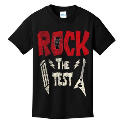 Test Day Rock The Funny Rock Teacher Student Testing Exam Kids T-Shirt
