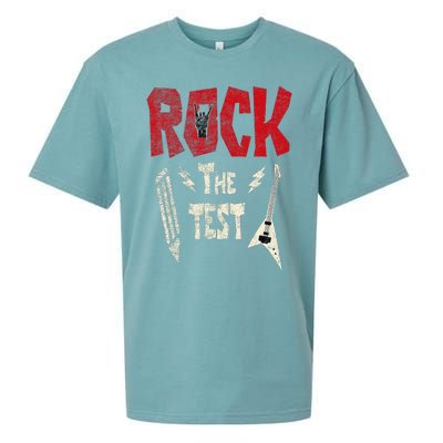 Test Day Rock The Funny Rock Teacher Student Testing Exam Sueded Cloud Jersey T-Shirt