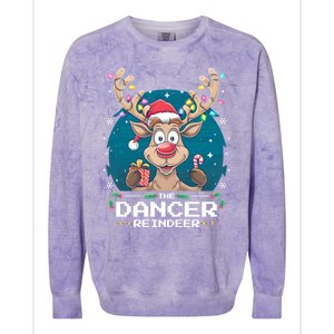 The Dancer Reindeer Christmas Matching Family Funny Gift Colorblast Crewneck Sweatshirt