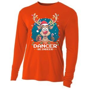 The Dancer Reindeer Christmas Matching Family Funny Gift Cooling Performance Long Sleeve Crew