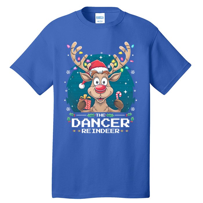 The Dancer Reindeer Christmas Matching Family Funny Gift Tall T-Shirt