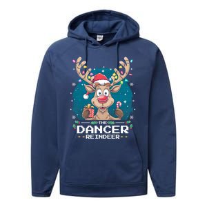 The Dancer Reindeer Christmas Matching Family Funny Gift Performance Fleece Hoodie