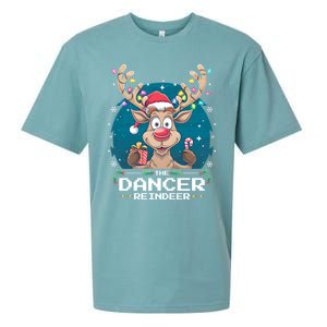 The Dancer Reindeer Christmas Matching Family Funny Gift Sueded Cloud Jersey T-Shirt