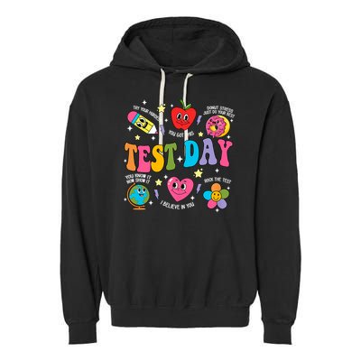Test Day Rock The Test Testing Day Motivational Teacher Garment-Dyed Fleece Hoodie
