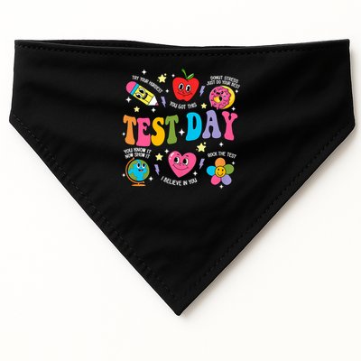 Test Day Rock The Test Testing Day Motivational Teacher USA-Made Doggie Bandana