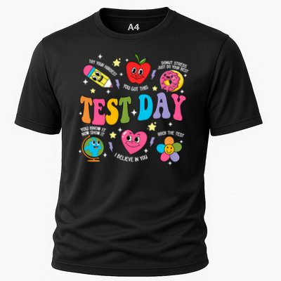 Test Day Rock The Test Testing Day Motivational Teacher Cooling Performance Crew T-Shirt