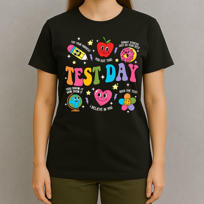 Test Day Rock The Test Testing Day Motivational Teacher T-Shirt