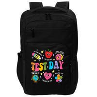 Test Day Rock The Test Testing Day Motivational Teacher Impact Tech Backpack