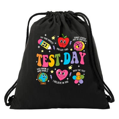 Test Day Rock The Test Testing Day Motivational Teacher Drawstring Bag