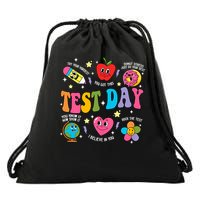 Test Day Rock The Test Testing Day Motivational Teacher Drawstring Bag