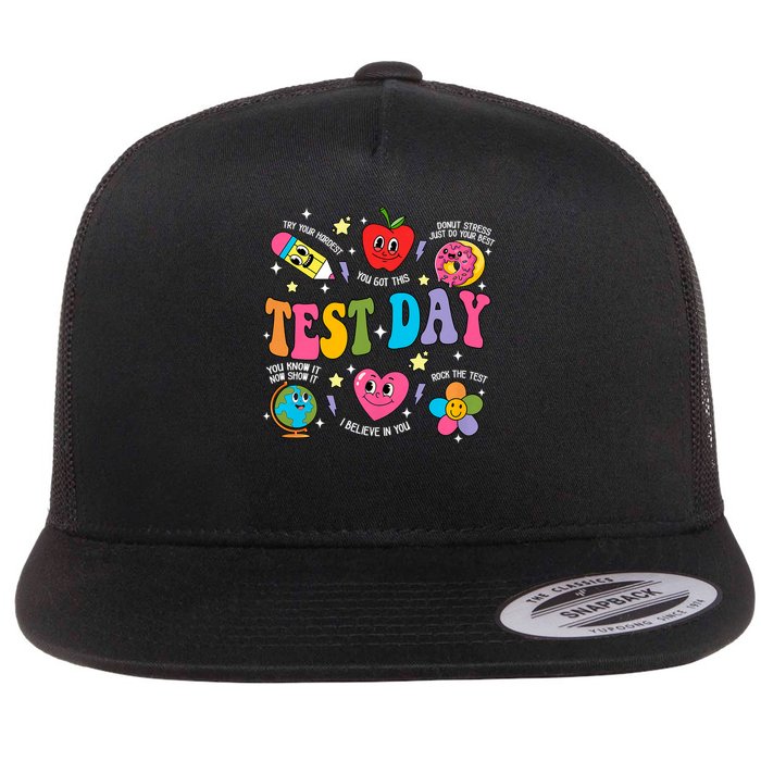 Test Day Rock The Test Testing Day Motivational Teacher Flatbill Hat