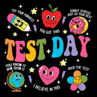 Test Day Rock The Test Testing Day Motivational Teacher Flatbill Hat