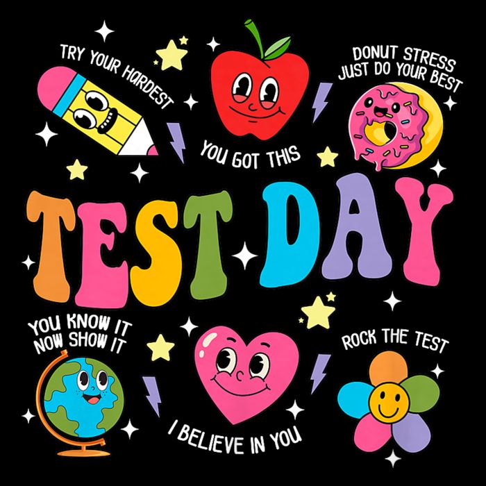 Test Day Rock The Test Testing Day Motivational Teacher Flatbill Hat