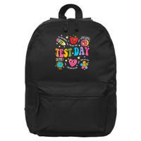 Test Day Rock The Test Testing Day Motivational Teacher 16 in Basic Backpack