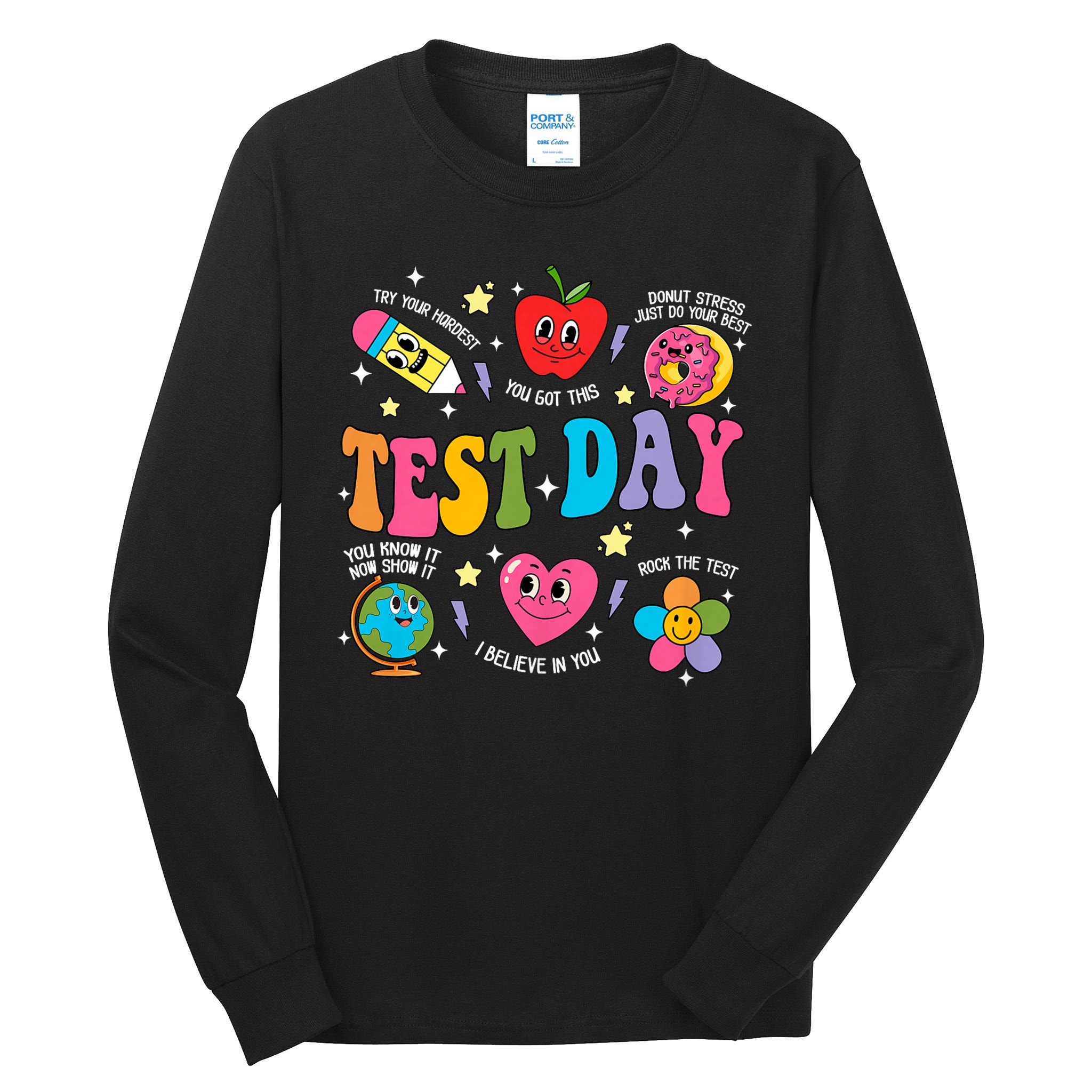 Test Day Rock The Test Testing Day Motivational Teacher Tall Long Sleeve T-Shirt