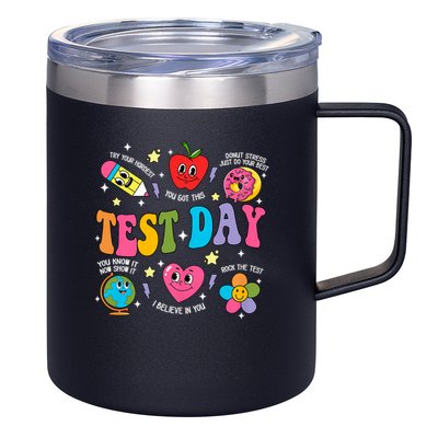 Test Day Rock The Test Testing Day Motivational Teacher 12oz Stainless Steel Coffee Mug