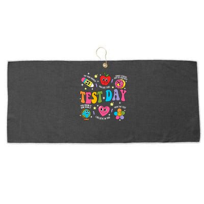 Test Day Rock The Test Testing Day Motivational Teacher Large Microfiber Waffle Golf Towel