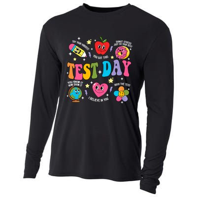 Test Day Rock The Test Testing Day Motivational Teacher Cooling Performance Long Sleeve Crew