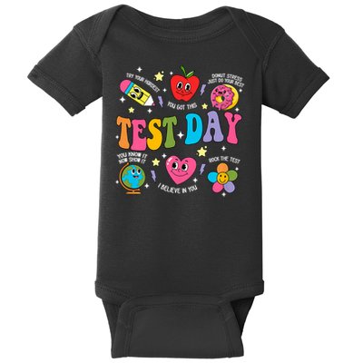 Test Day Rock The Test Testing Day Motivational Teacher Baby Bodysuit