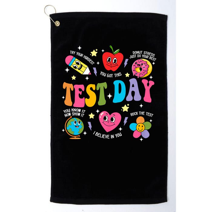 Test Day Rock The Test Testing Day Motivational Teacher Golf Towel