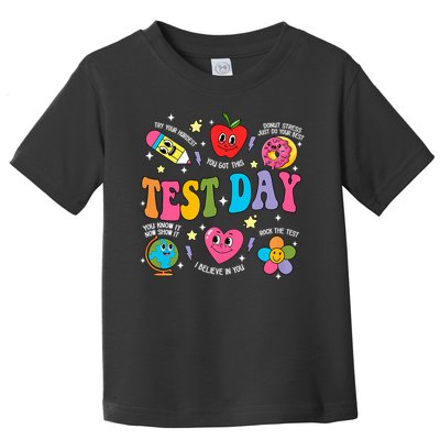 Test Day Rock The Test Testing Day Motivational Teacher Toddler T-Shirt