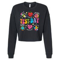 Test Day Rock The Test Testing Day Motivational Teacher Cropped Pullover Crew