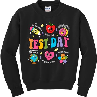 Test Day Rock The Test Testing Day Motivational Teacher Kids Sweatshirt