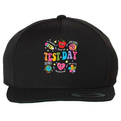 Test Day Rock The Test Testing Day Motivational Teacher Wool Snapback Cap