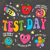 Test Day Rock The Test Testing Day Motivational Teacher Vector Backpack