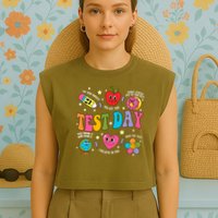 Test Day Rock The Test Testing Day Motivational Teacher Garment-Dyed Women's Muscle Tee